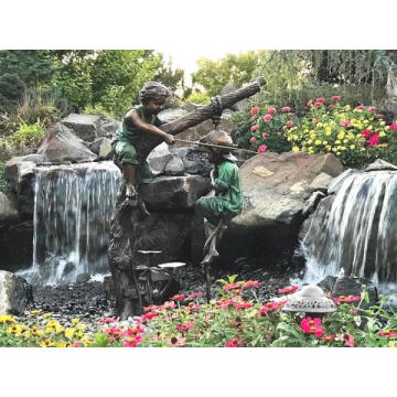 Garden Decoration Use Popular Designs Bronze Sculpture Boy Fishing Statue
